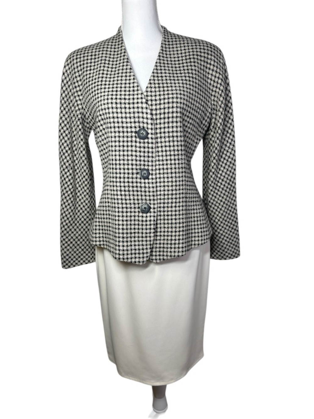 Giorgio Armani Le Collezioni Suit Vintage Wool Blazer Silk Skirt IT 44 US 10